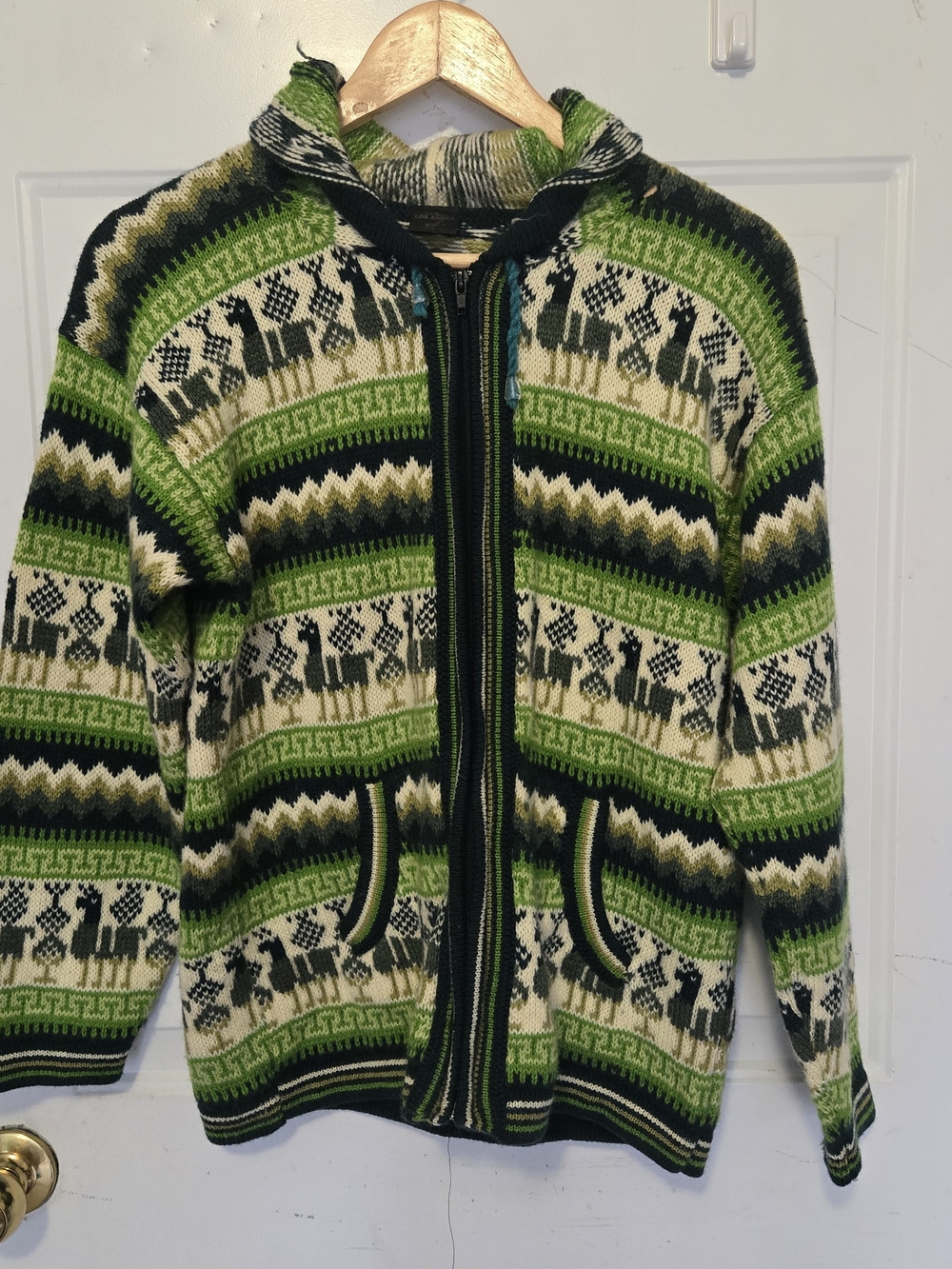 Antesania Los Andes Alpaca Zip Up Cardigan Size M/L